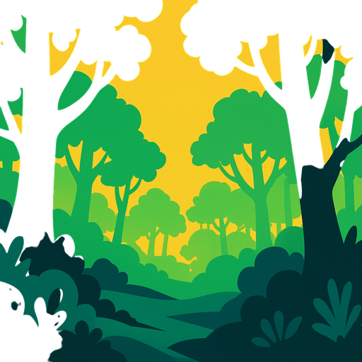 Fond d'écran forêt.
In-Game asset.  2d.  High contrast.  No shadows