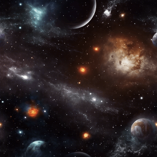 Pitch-dark realistic outer space