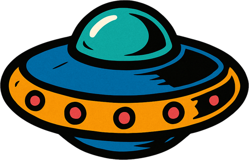 create an ufo without legs only frizby shape.
In-Game asset.  2d.  High contrast.  No shadows