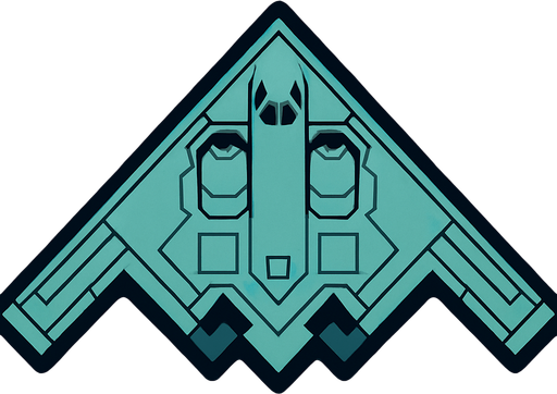 B-2 uppifrån.
In-Game asset.  2d.  High contrast.  No shadows