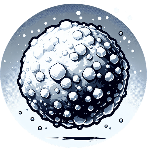 a snowball Single Game Texture. In-Game asset. 2d. Blank background. High contrast. No shadows.
