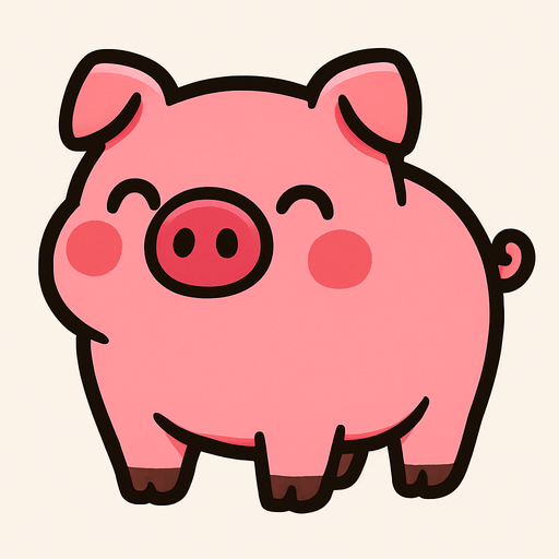 tatlı bir pembe domuz.
In-Game asset.  2d.  High contrast.  No shadows