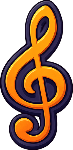 Clave de sol.
In-Game asset.  2d.  High contrast.  No shadows