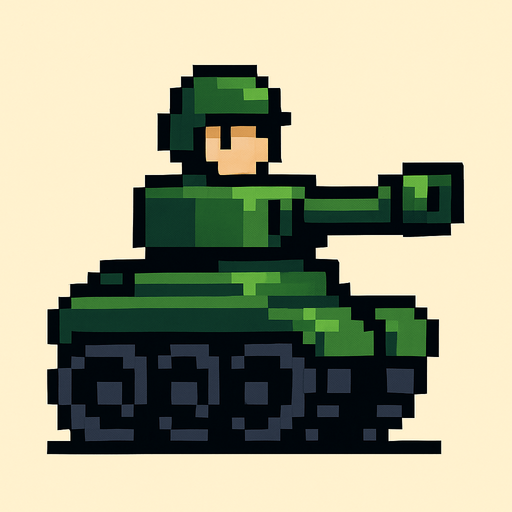 bana pixel mini asker tankı yap.
In-Game asset.  2d.  High contrast.  No shadows