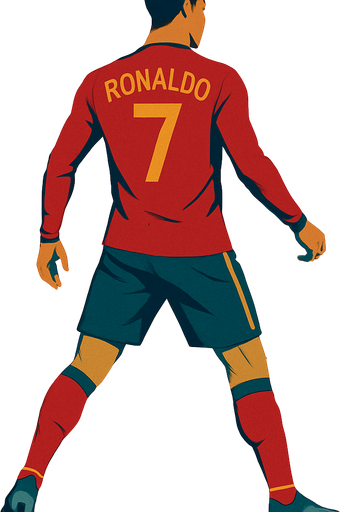 full body ronnaldo.
In-Game asset.  2d.  High contrast.  No shadows. top olmasın. turned away. no ball