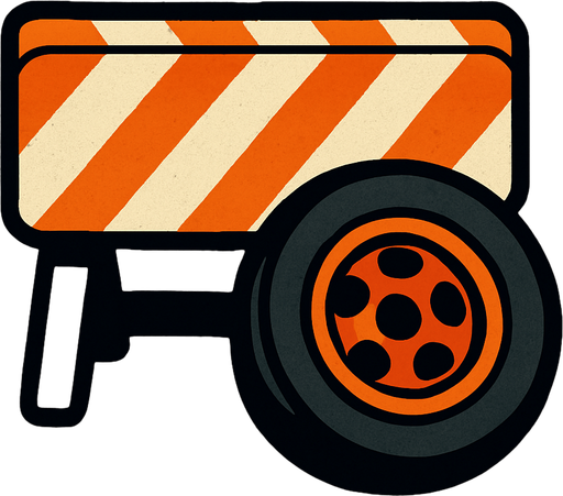a top down obstacle for car driving game.
In-Game asset.  2d.  High contrast.  No shadows