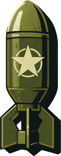 WW2 bomb.
In-Game asset.  2d.  High contrast.  No shadows