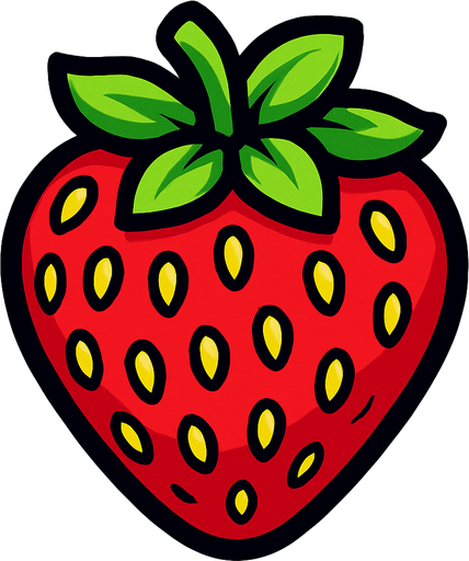 strawberry.
In-Game asset.  2d.  High contrast.  No shadows