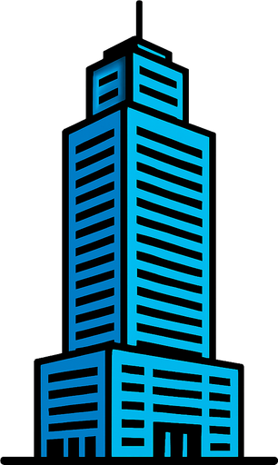 skyscraper.
In-Game asset.  2d.  High contrast.  No shadows
