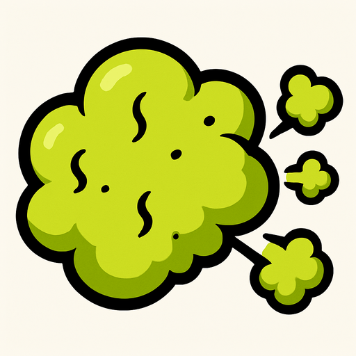 Fart cloud.
In-Game asset.  2d.  High contrast.  No shadows