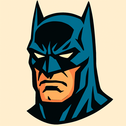 Süper kahraman olan Batman'ın kafasını oluştur.
In-Game asset.  High contrast.  No shadows