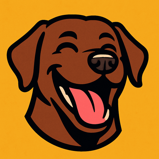 labrador laugh.
In-Game asset.  2d.  High contrast.  No shadows