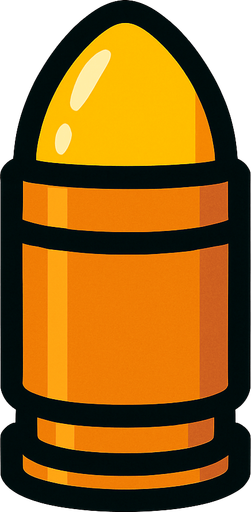 bullet.
In-Game asset.  2d.  High contrast.  No shadows