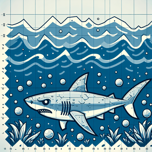 A shark.
Single Game Texture.  In-Game asset.  2d.  Blank background.  High contrast.  No shadows