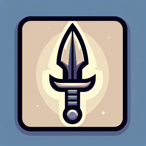 artoon knife pointing up. Symmetrical. Vertical.
Single Game Texture. In-Game asset. 2d. Blank background. High contrast. No shadows..
Single Game Texture.  In-Game asset.  2d.  Blank background.  High contrast.  No shadows