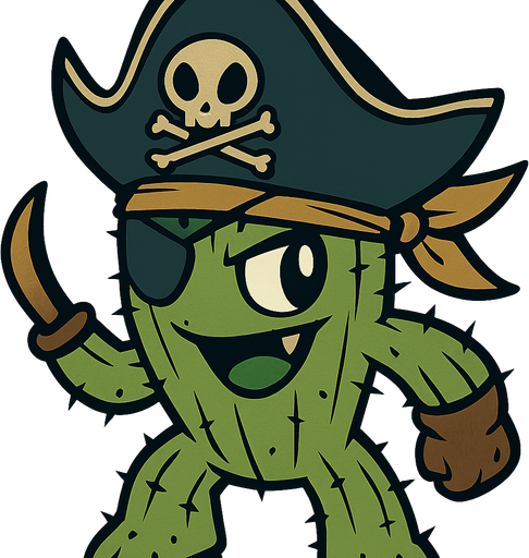 Acrescente o conceito Pirata e Cacto do deserto e estilo Ladino, Mantendo a inspiração em pokémon e Digimon, imagem sem fundo