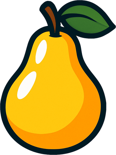Shiney pear vector.
In-Game asset.  2d.  High contrast.  No shadows