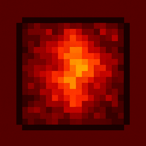 I completely dark red square with some orange parts more in the middle representing a lava block.
In-Game asset.  2d.  High contrast.  No shadows