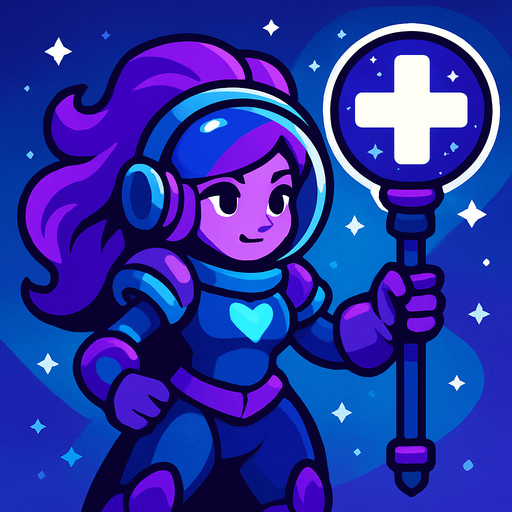 support hero character space galaxy theme tower defense game.
In-Game asset.  2d.  High contrast.  No shadows
