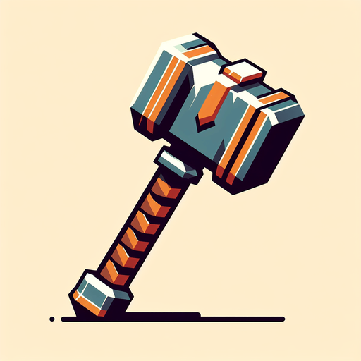 Warcraft 3 art of a hammer..
Single Game Texture. In-Game asset. 2d. Blank background. High contrast. No shadows.