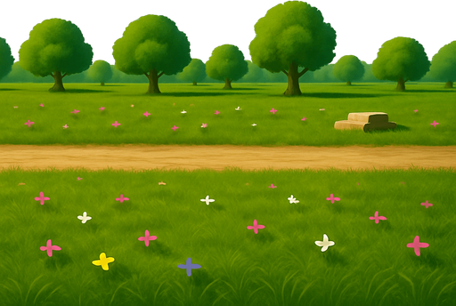 yola ve çimenlere biraz detay ve derinlik kat