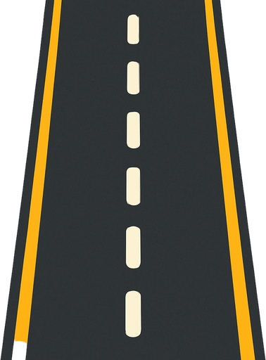 Make a road.
In-Game asset.  2d.  High contrast.  No shadows