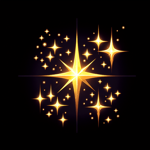 single gold sparkle.
Single Game Texture.  In-Game asset.  2d.  Blank background.  High contrast.  No shadows