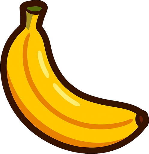 banana.
In-Game asset.  2d.  High contrast.  No shadows