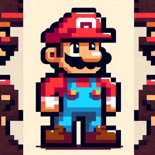 Super Mario.
Single Game Texture. In-Game asset. 2d. Blank background. High contrast. No shadows.