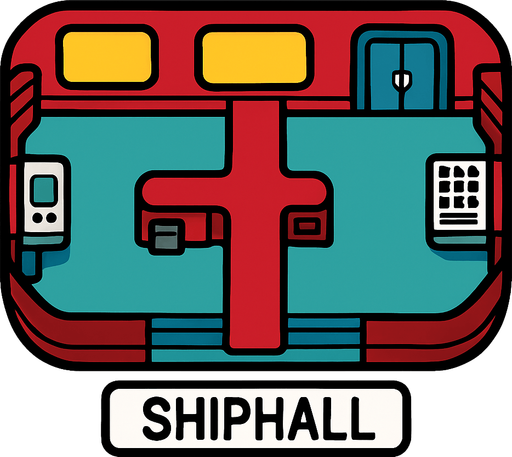 shiphall among us.
In-Game asset.  2d.  High contrast.  No shadows
