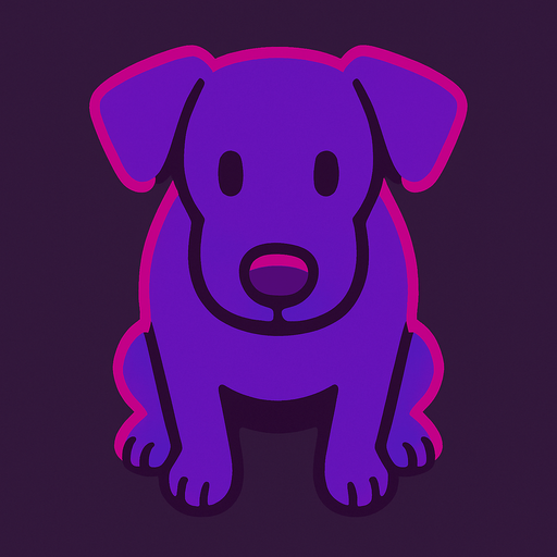 purple dog top view.
In-Game asset.  2d.  High contrast.  No shadows