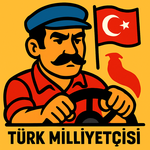 türk milliyetçisi  şöför.
In-Game asset.  2d.  High contrast.  No shadows