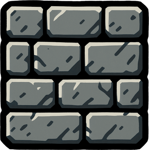wall block.
In-Game asset.  2d.  High contrast.  No shadows