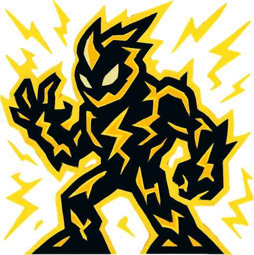 make creature image for electrical elemental name is voltix but dont write name on image.
In-Game asset.  2d.  High contrast.  No shadows