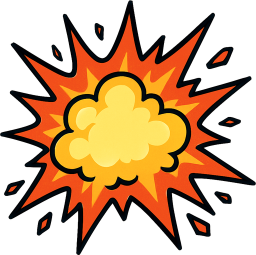 explosion.
In-Game asset.  2d.  High contrast.  No shadows
