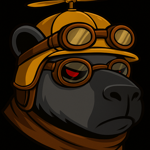 Ponle un gorro helicoptero dorado, no le quites las gafas.