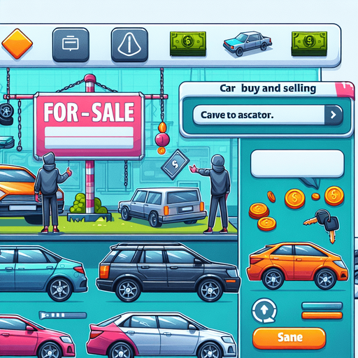 IT IS A CAR BUYING AND SELLING GAME.
Single Game Texture. In-Game asset. 2d. Blank background. High contrast. No shadows.