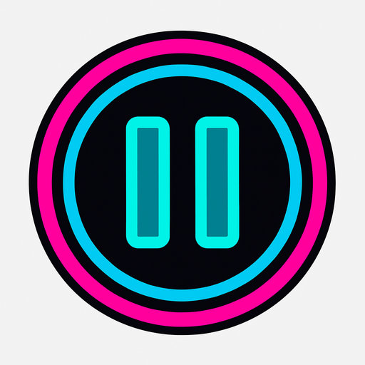 a very modern pause button.
In-Game asset.  2d.  High contrast.  No shadows