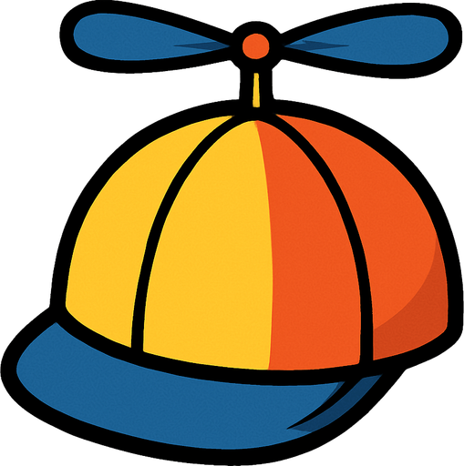 Propeller hat.
In-Game asset.  2d.  High contrast.  No shadows