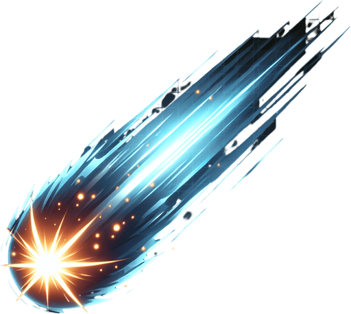 Add a subtle glow or energy trail to make bullets feel powerful.

Impact should create a small explosion effect or particle burst on collision..
Single Game Texture.  In-Game asset.  2d.  Blank background.  High contrast.  No shadows