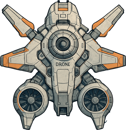 Drone spaceship top view.