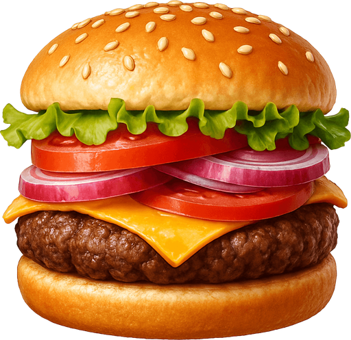 Burger - Gerçekçi - Yazısız.
In-Game asset.  2d.  High contrast.  No shadows