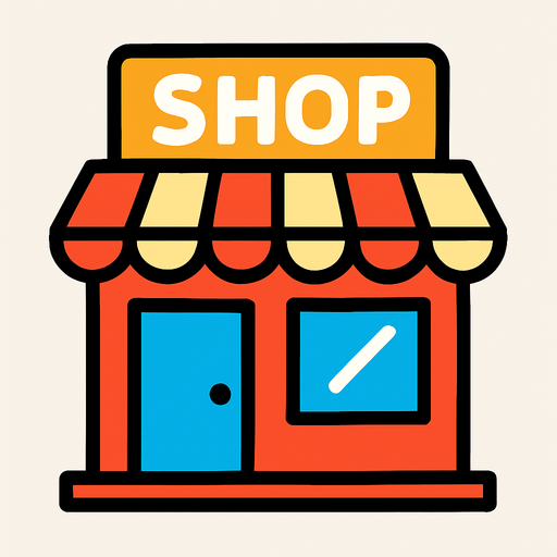 SHOP.
In-Game asset.  2d.  High contrast.  No shadows
