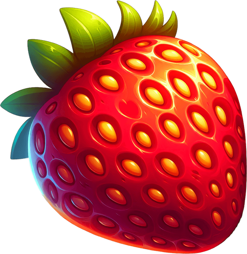 çilek.
Single Game Texture. In-Game asset. 2d. Blank background. High contrast. No shadows.