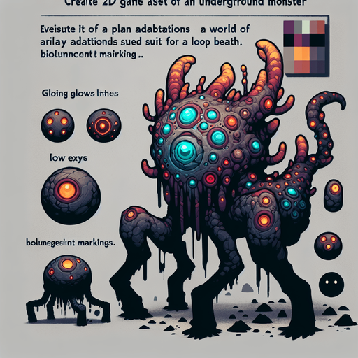Underground monster.
Single Game Texture.  In-Game asset.  2d.  Blank background.  No shadows