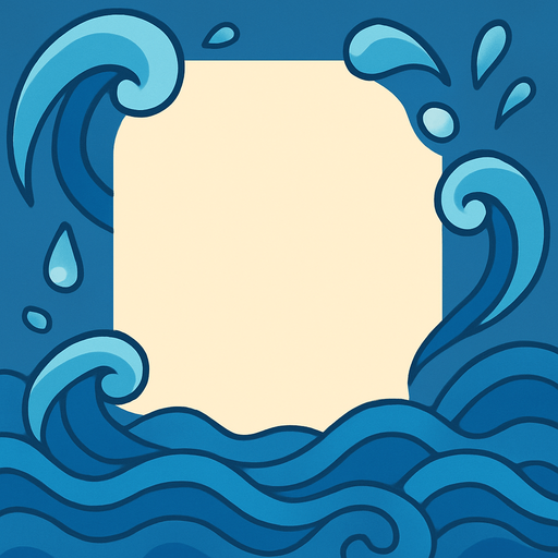 Un marco para una carta que represente al tipo agua