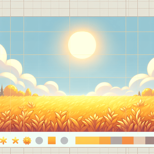 pixel sunny field height is bigger than width..
Single Game Texture. In-Game asset. 2d. Blank background. High contrast. No shadows.