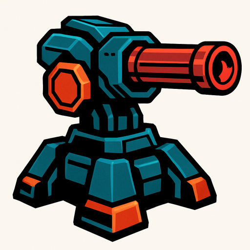 Laserturret.
In-Game asset.  2d.  High contrast.  No shadows