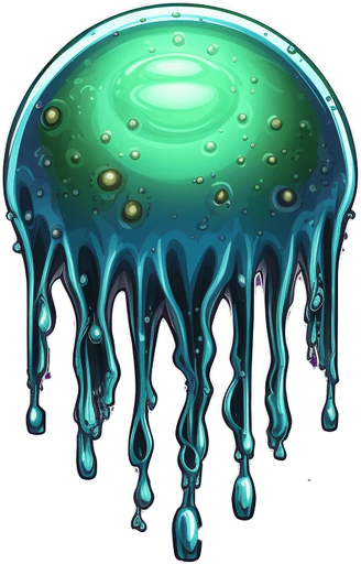 Single alien slime bullet, round.
Game Texture. In-Game asset. 2d. Pixelart. blank background. Low detail. High contrast.