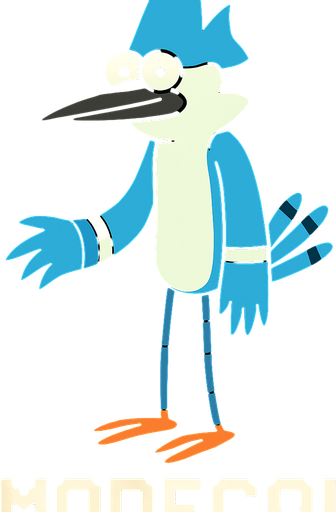 regular show modecaı.
In-Game asset.  2d.  High contrast.  No shadows